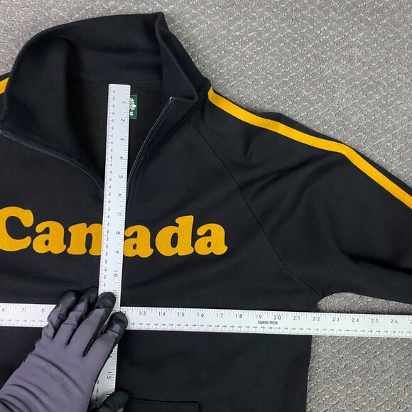 Vintage Roots Canada Track Jacket Men's Large Black Maple Leaf Team Athletic Y2K - Picture 10 of 12